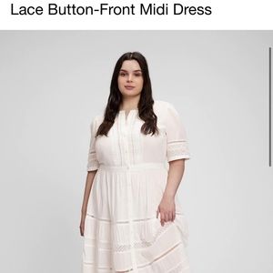 NWT Gap Lace Button Front Midi Dress